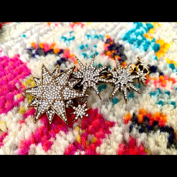CZ by Kenneth Jay Lane Stars Hair Clip - Picture 1 of 5